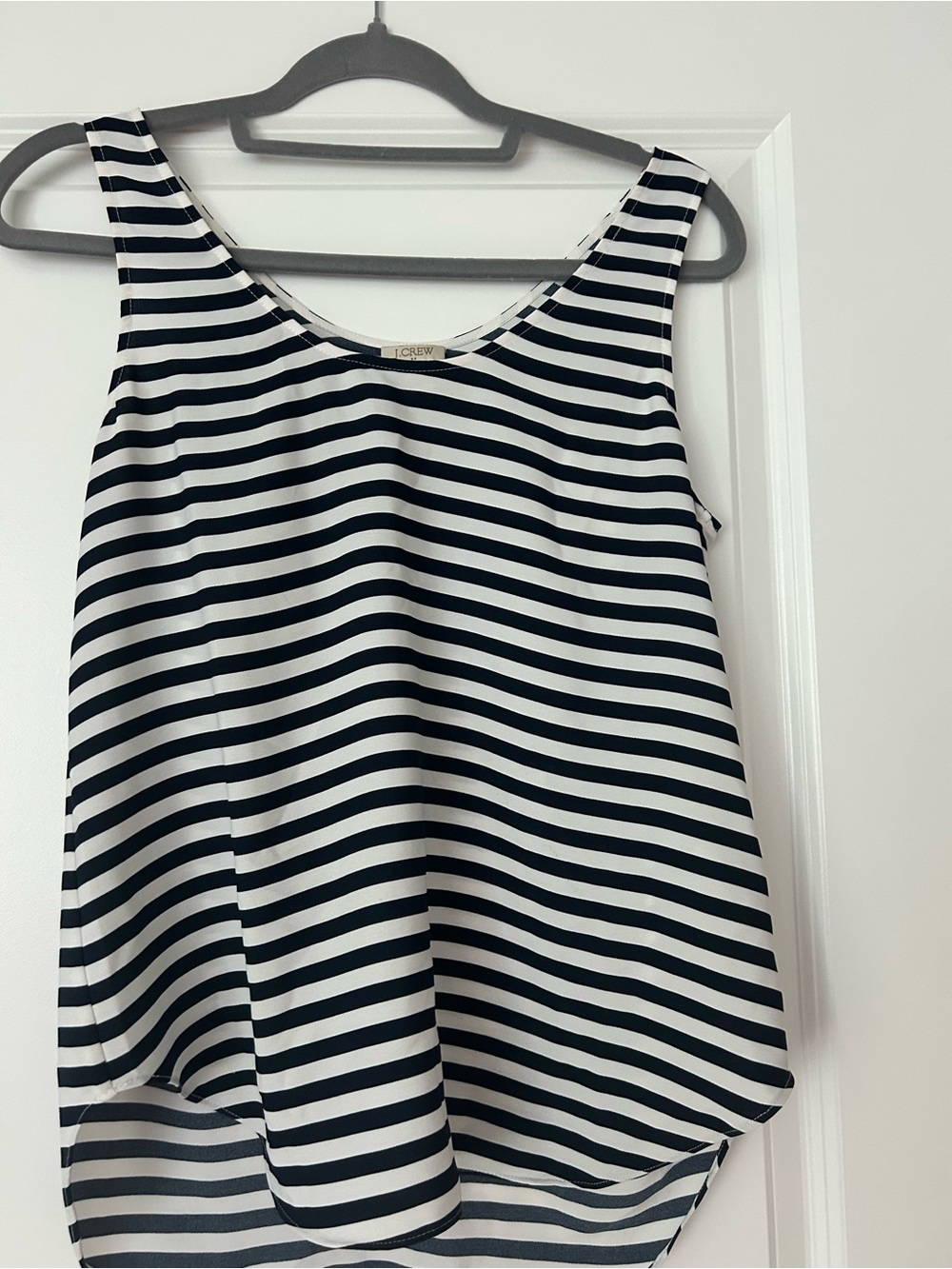 J. Crew Black & White Striped Sleeveless Camisole